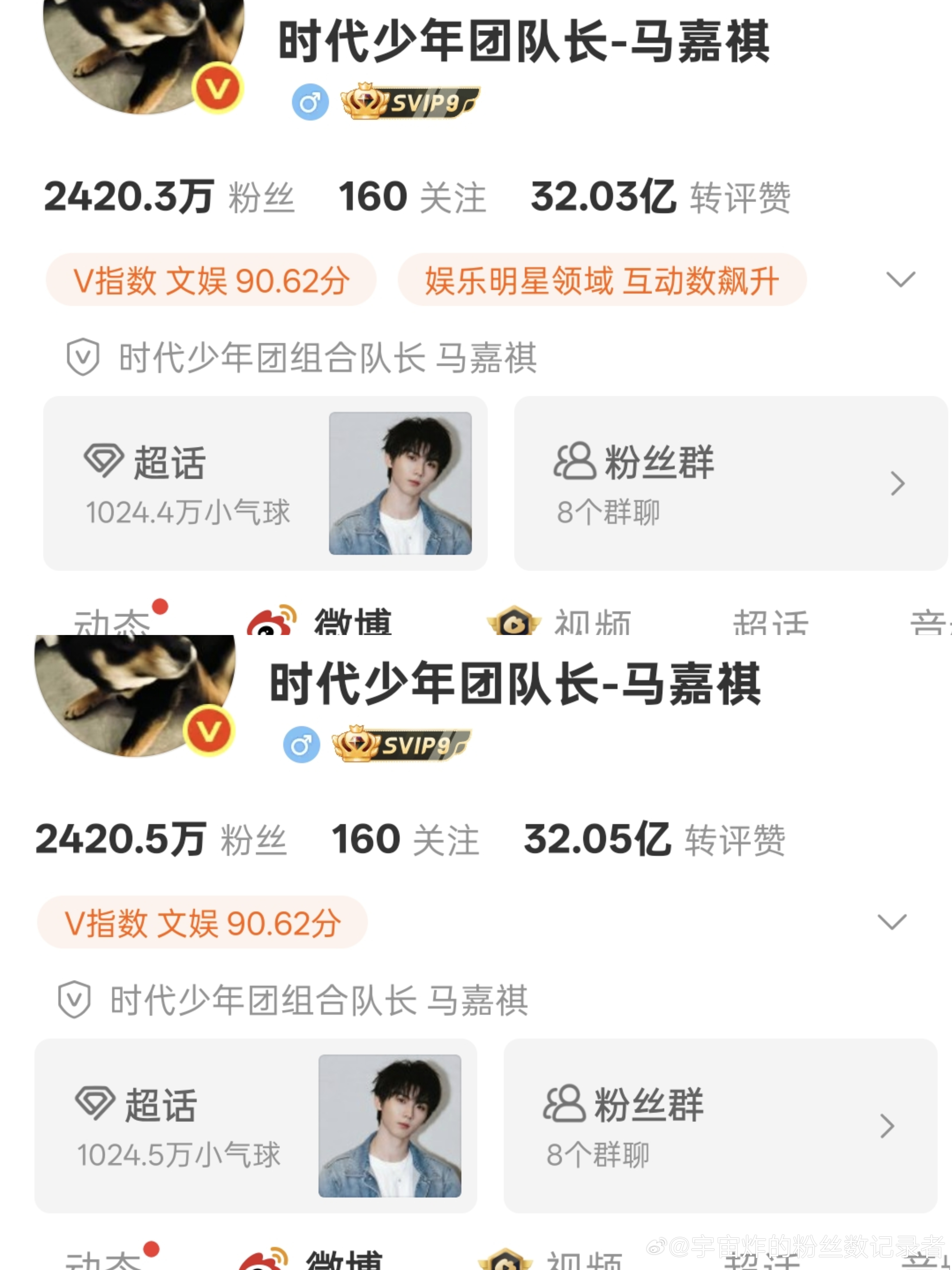 粉丝数记录第2301天2026年7月12日  23:00团官博  +0.2w马嘉