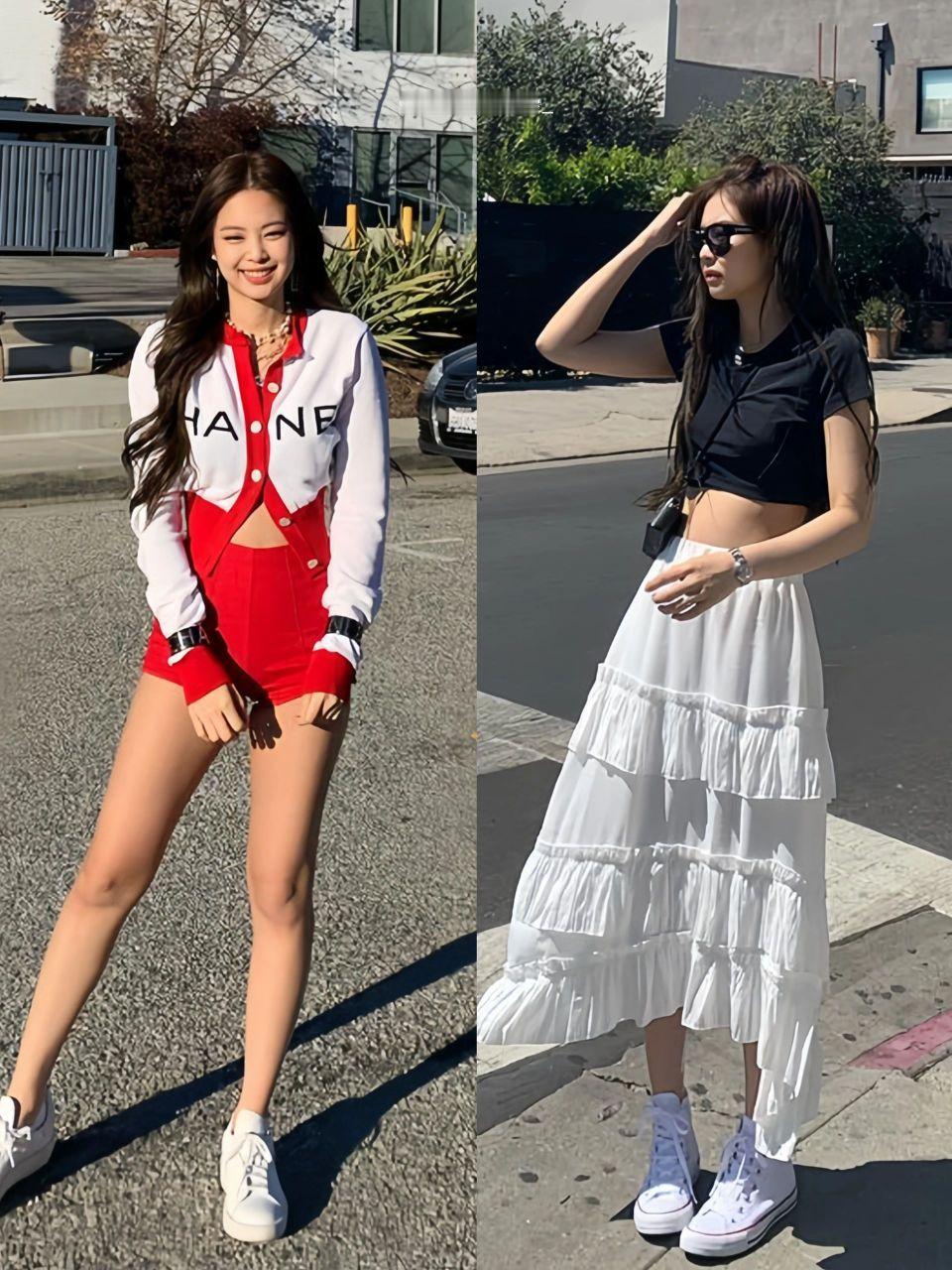 再土气的衣服穿在Jennie身上都变洋气了 ​​​