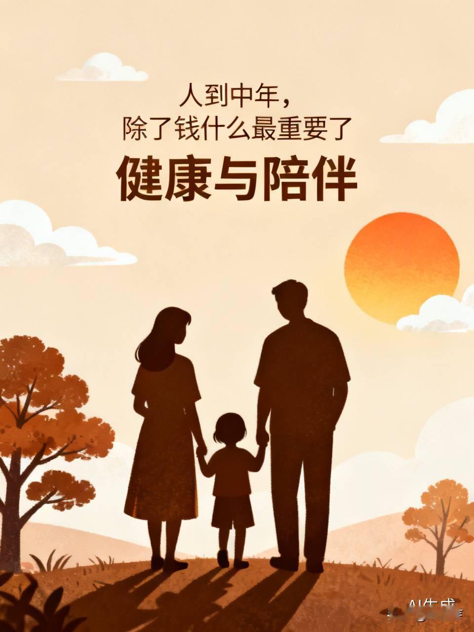 人到中年，钱确实重要，房贷、车贷等各种开销压得人喘不过气。但除了钱，健康和陪伴同