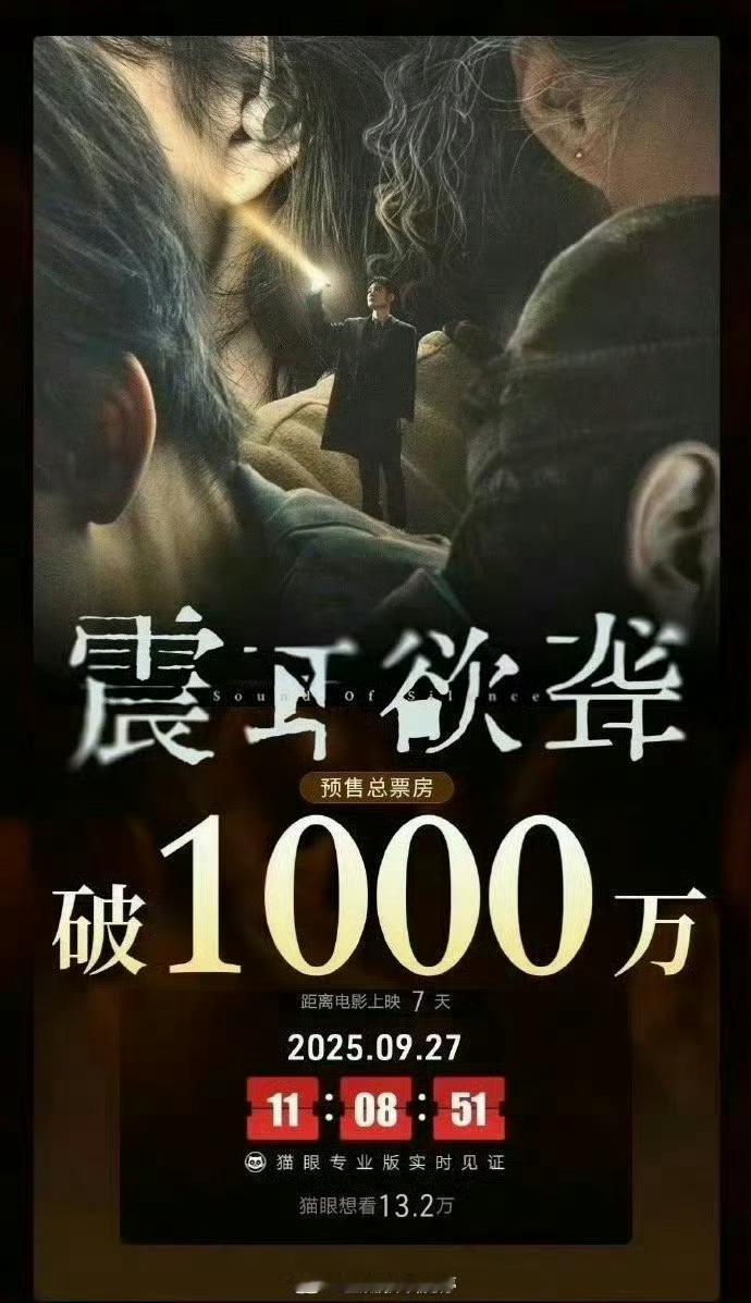 檀健次电影《震耳欲聋》预售不到24小时破千万！ 这实力杠杠滴！ ​​​