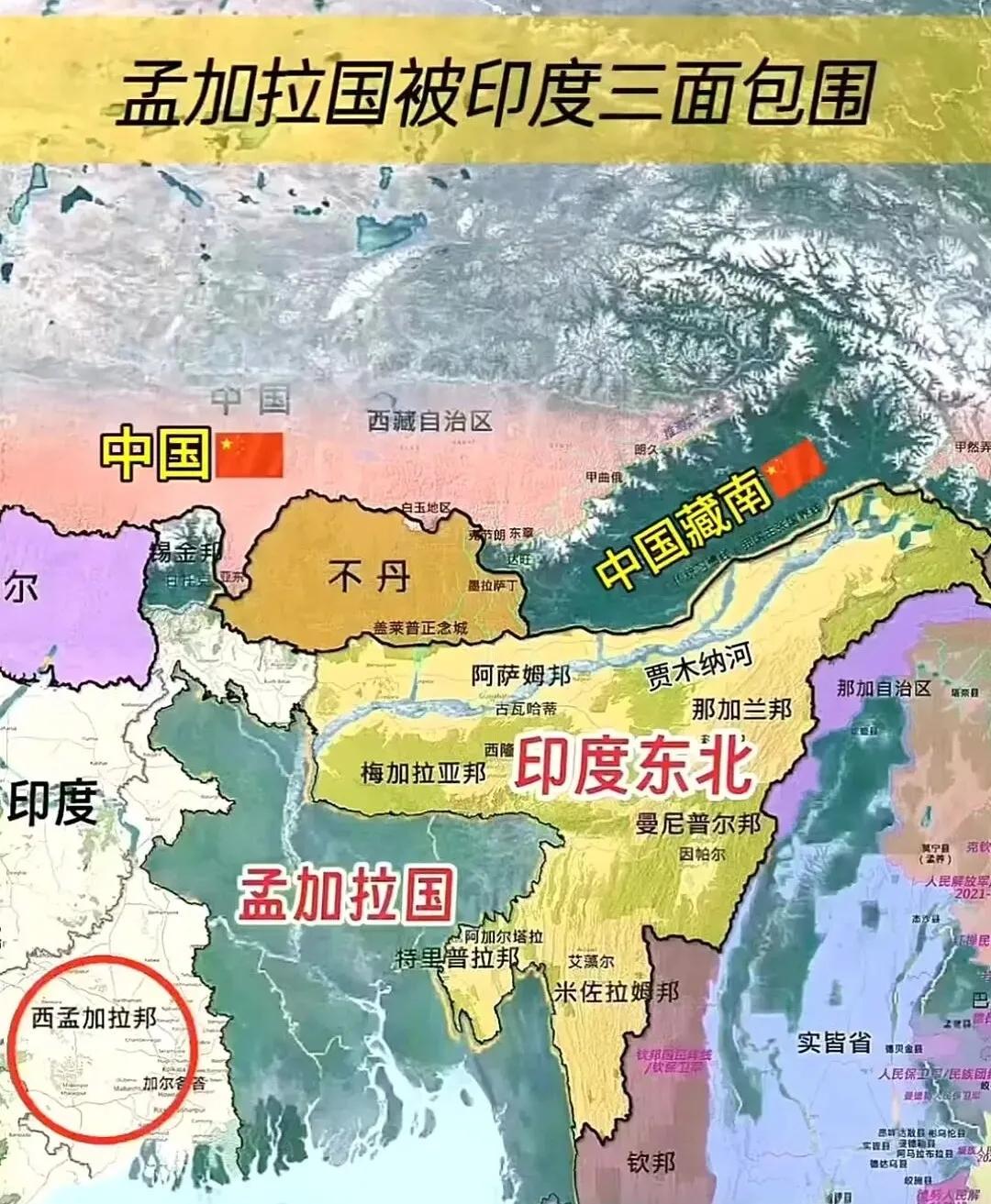 孟加拉国新领导人有智慧、有远见，首次外访选择中国。
    孟加拉国三面被印度包