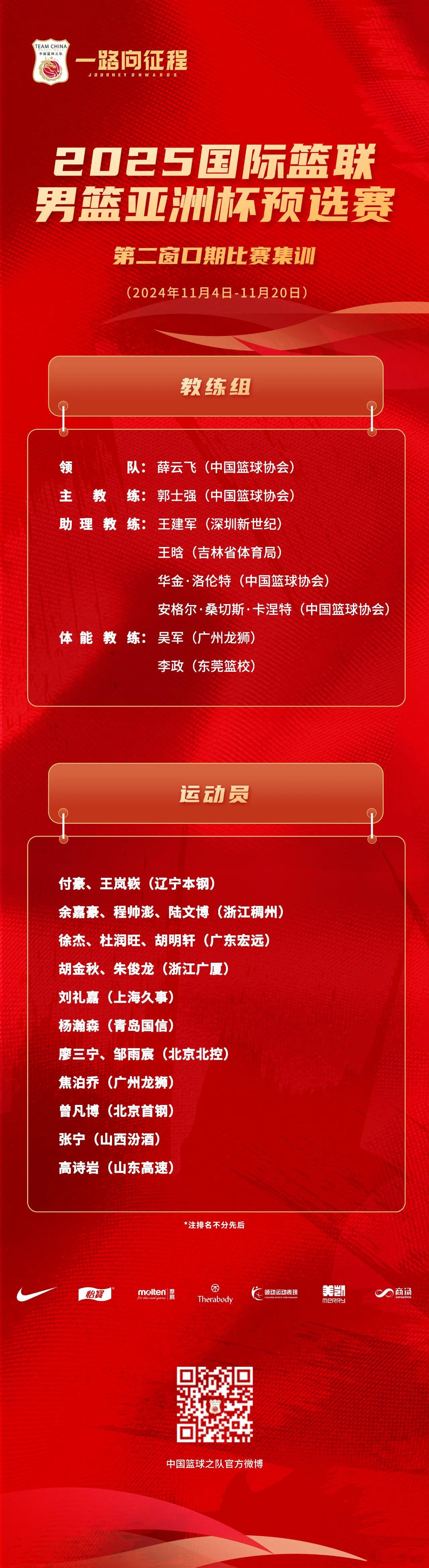 #中国男篮18人集训名单##张宁入选中国男篮集训名单#为备战2025国际篮联男篮