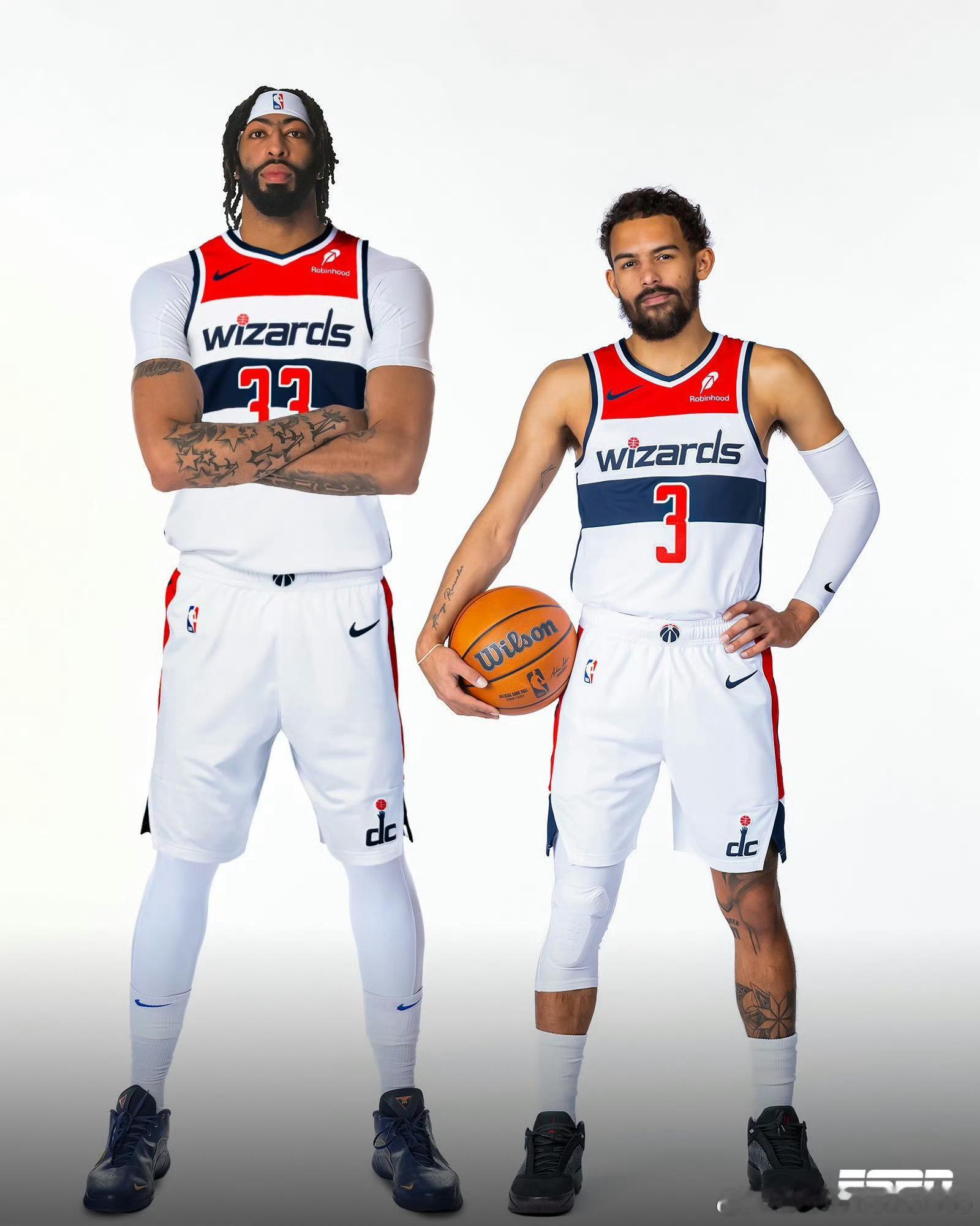 安东尼·戴维斯+特雷·杨！华盛顿奇才扬眉吐气组合，有点希望的吧！两位都是经历了用