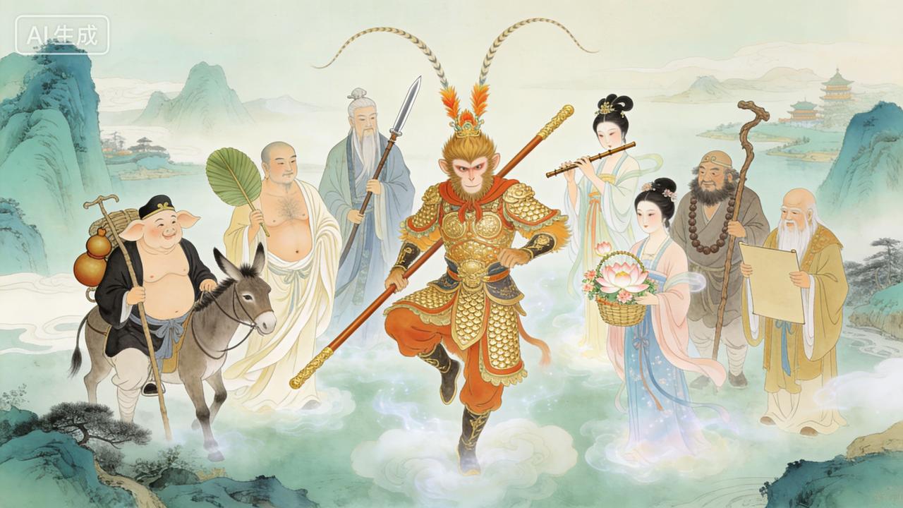 10万天兵天将都挡不住。只有如来佛祖才能挡得住。就实力，孙悟空是天花板级的。八仙