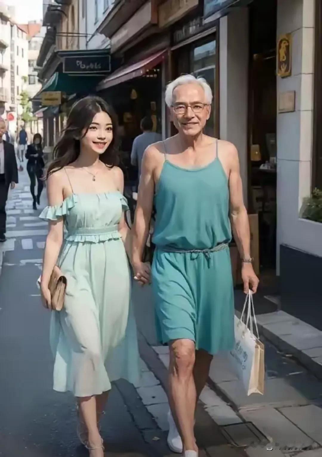 看到这张图片，我只想说:老的为老不尊，年轻的爱慕虚荣。