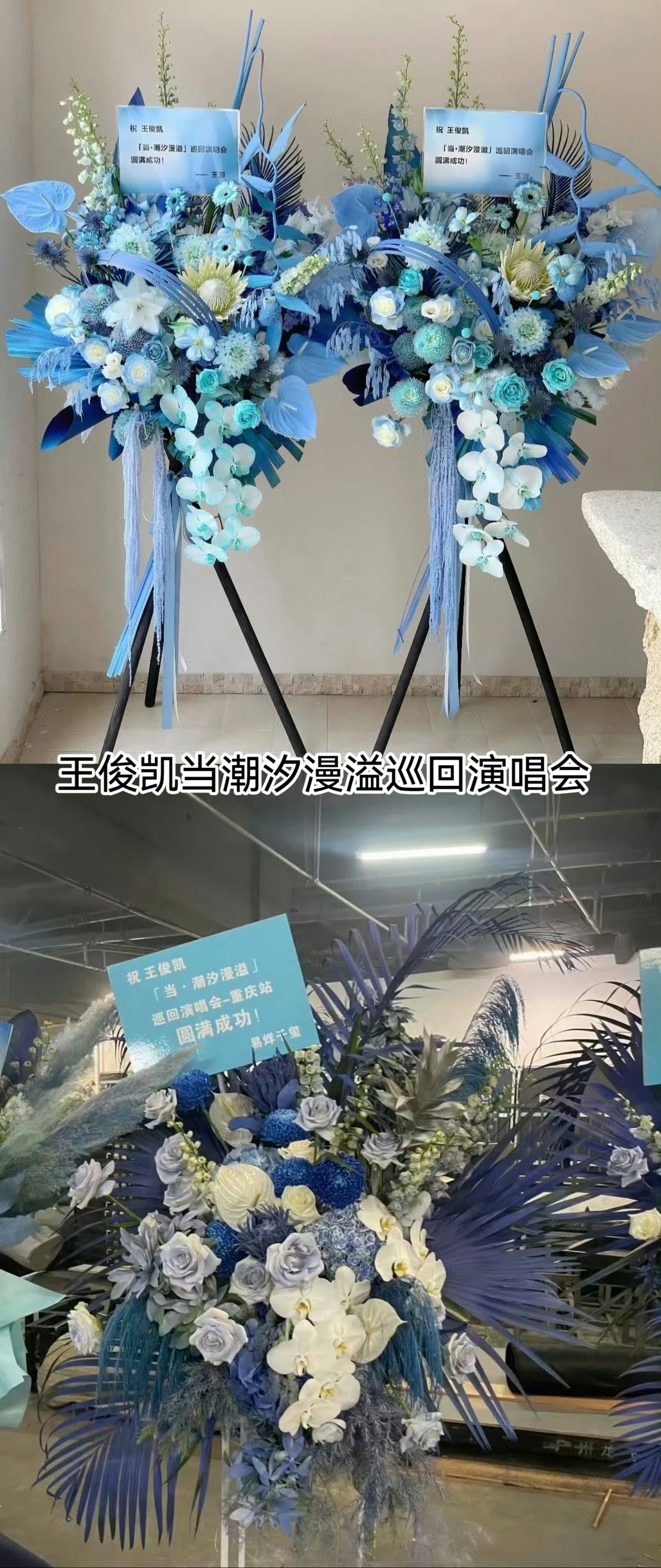 三小只的感情真好王源易烊千玺给王俊凯送了花篮
