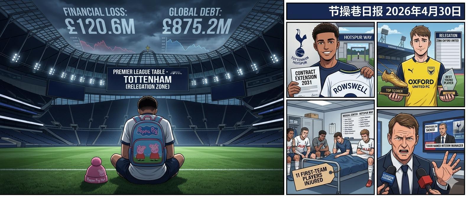📰 节操巷日报 2026年4月30日📣 官方动态•热刺周日客场战阿斯顿维拉的
