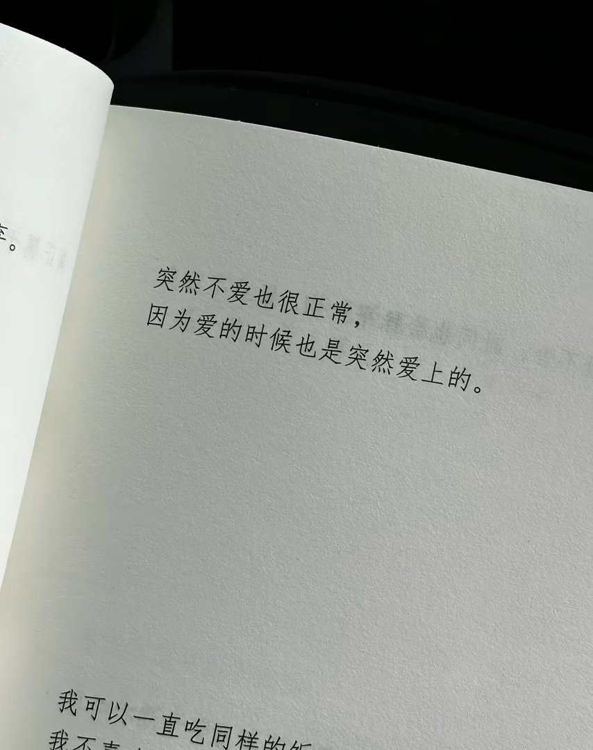 “突然不爱很正常，因为爱的时候也是突然爱上的” 