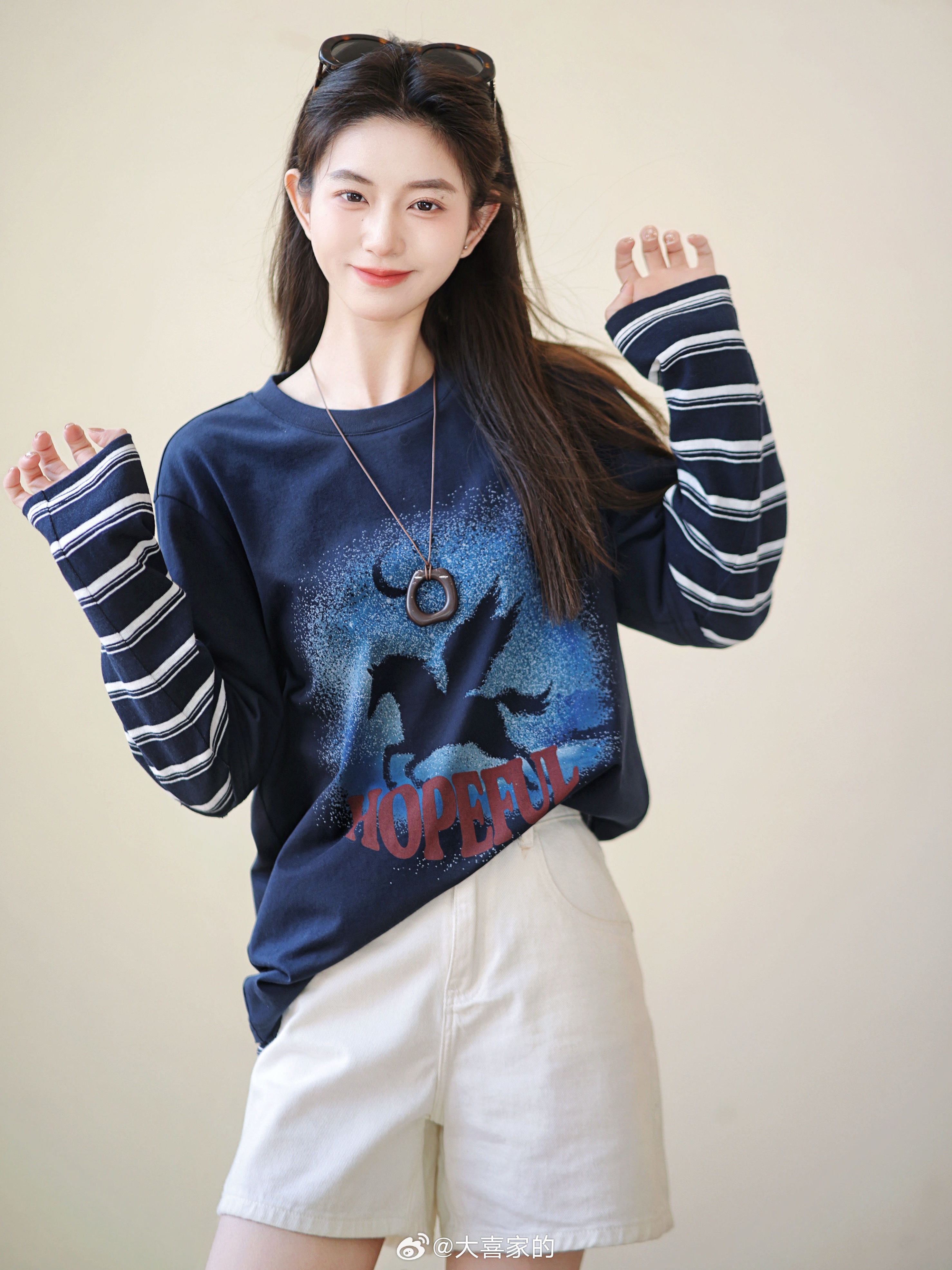 重返18岁！100棉 假两件式长袖T 宽宽松松可穿多季！爱轻松休闲挂的姐妹 快来