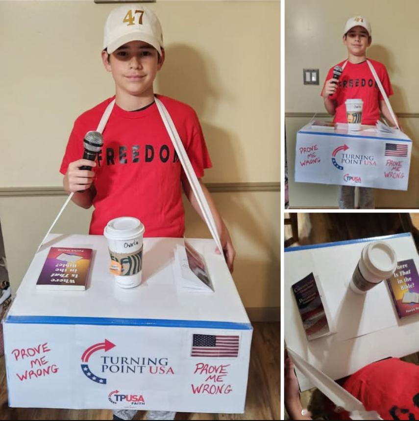 【黄金时代】查理柯克，在今年万圣节，也成了美国男孩子的偶像万圣装。很多男孩子穿着