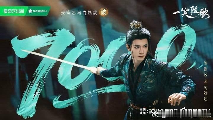 一笑随歌爱奇艺热度破7000 李沁 陈哲远《一笑随歌》首播24小时内热度破700