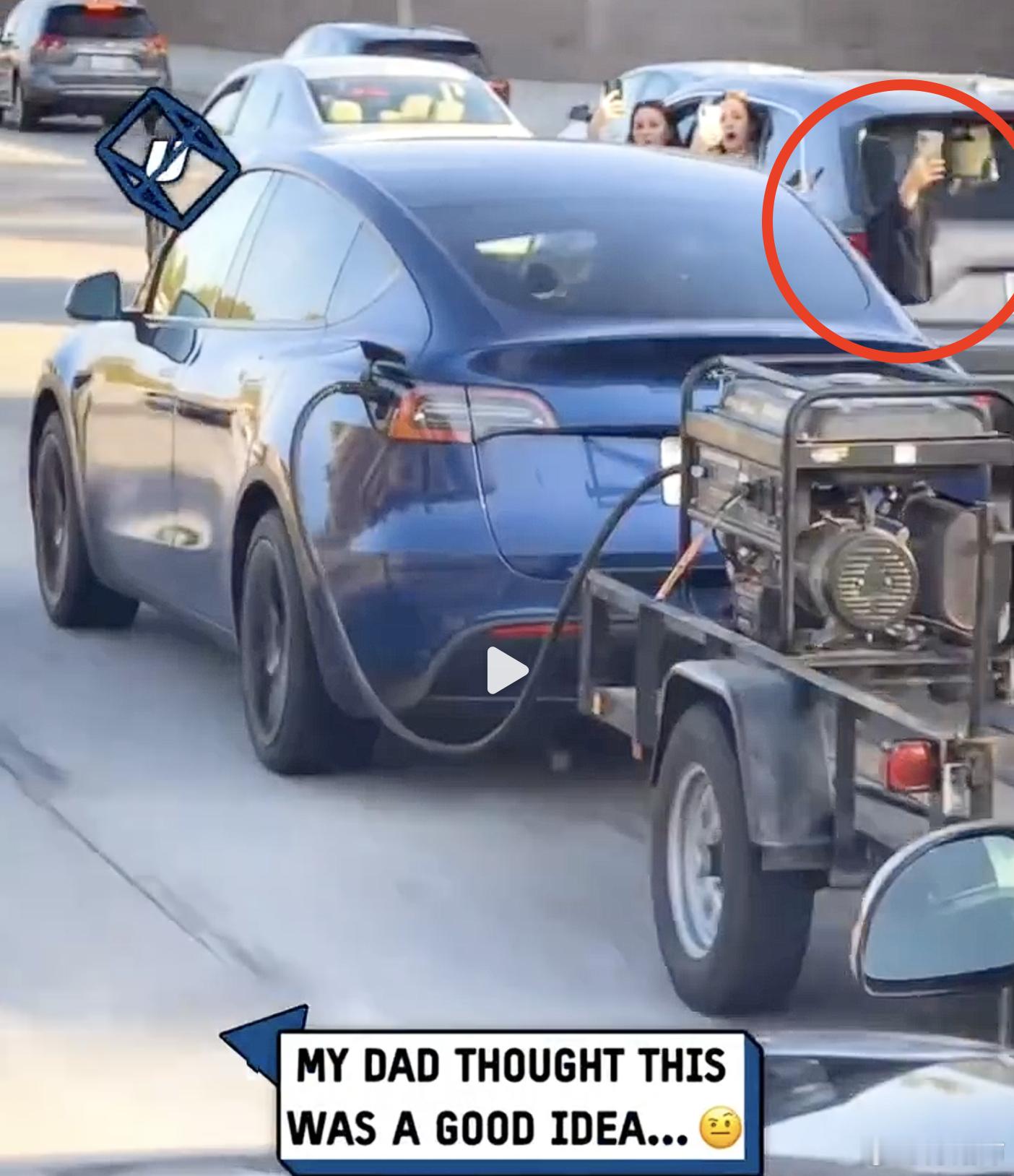 AI假视频做得太逼真了，这个特斯拉拖发电机的视频骗了多少人！真是要一帧一帧看才能