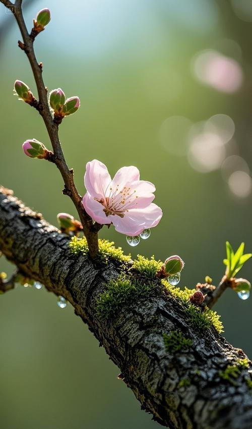 上联：昨夜清风梳绿柳，
下联：今早微雨润碧桃。