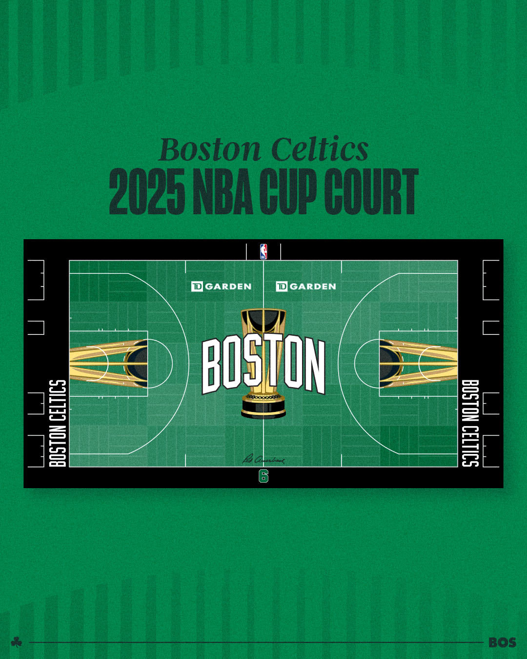 新赛季NBA杯主场地板设计公布！波士顿凯尔特人[超话]BLEEDGREEN ​​