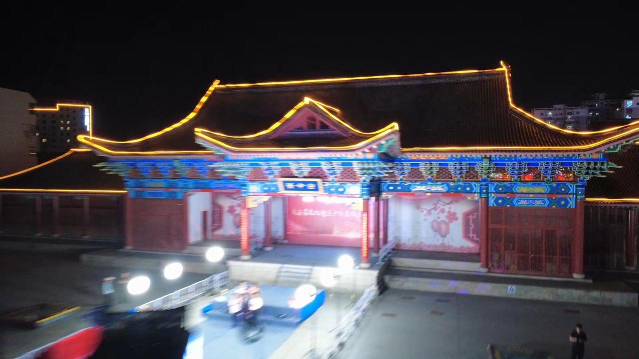 榆林夫子庙！城市里的烟火气 夜晚的美景