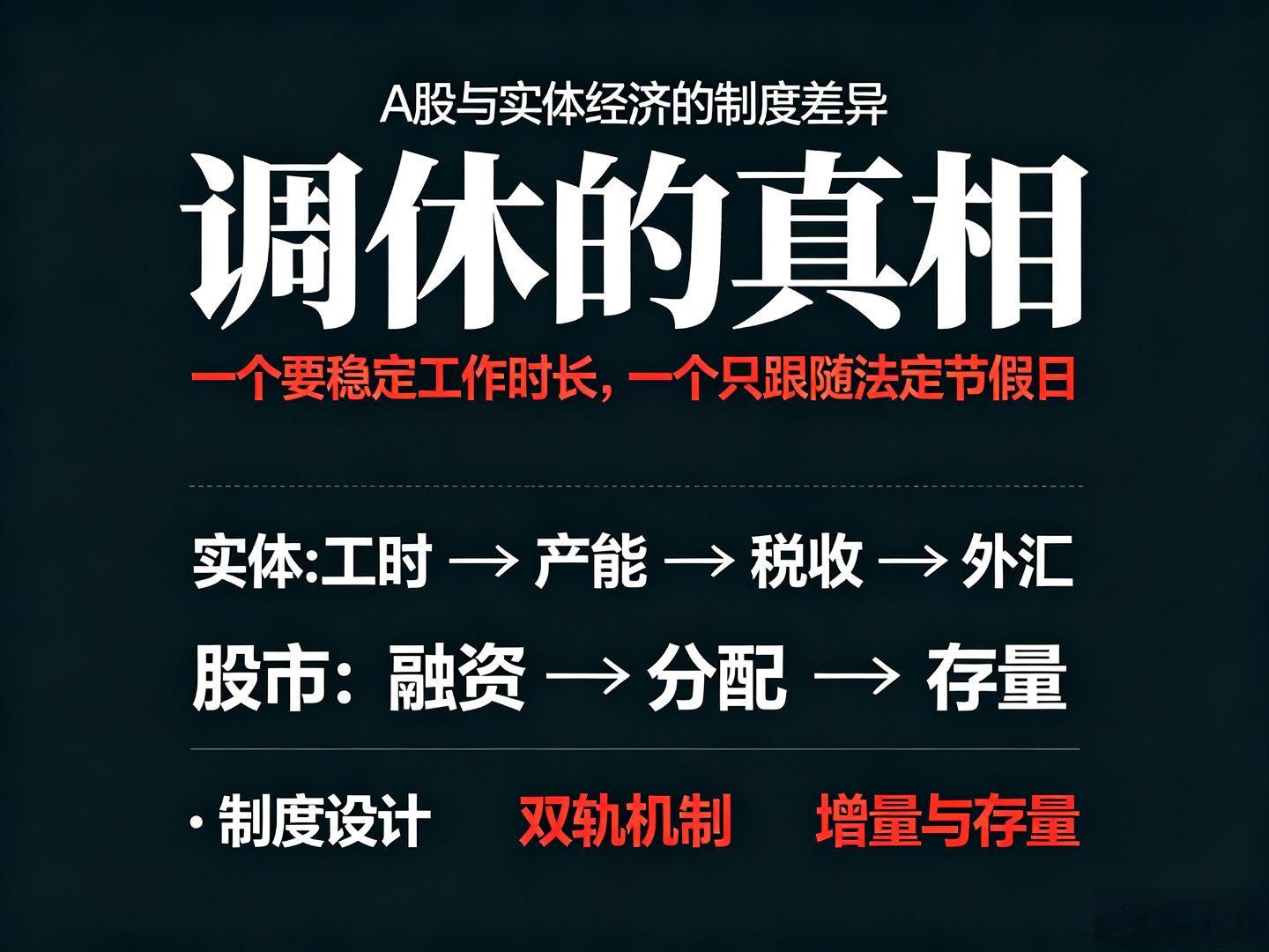 9.19 为什么A股没有调休？今天不是调休嘛，就有朋友问，为什么资本市场大A从来