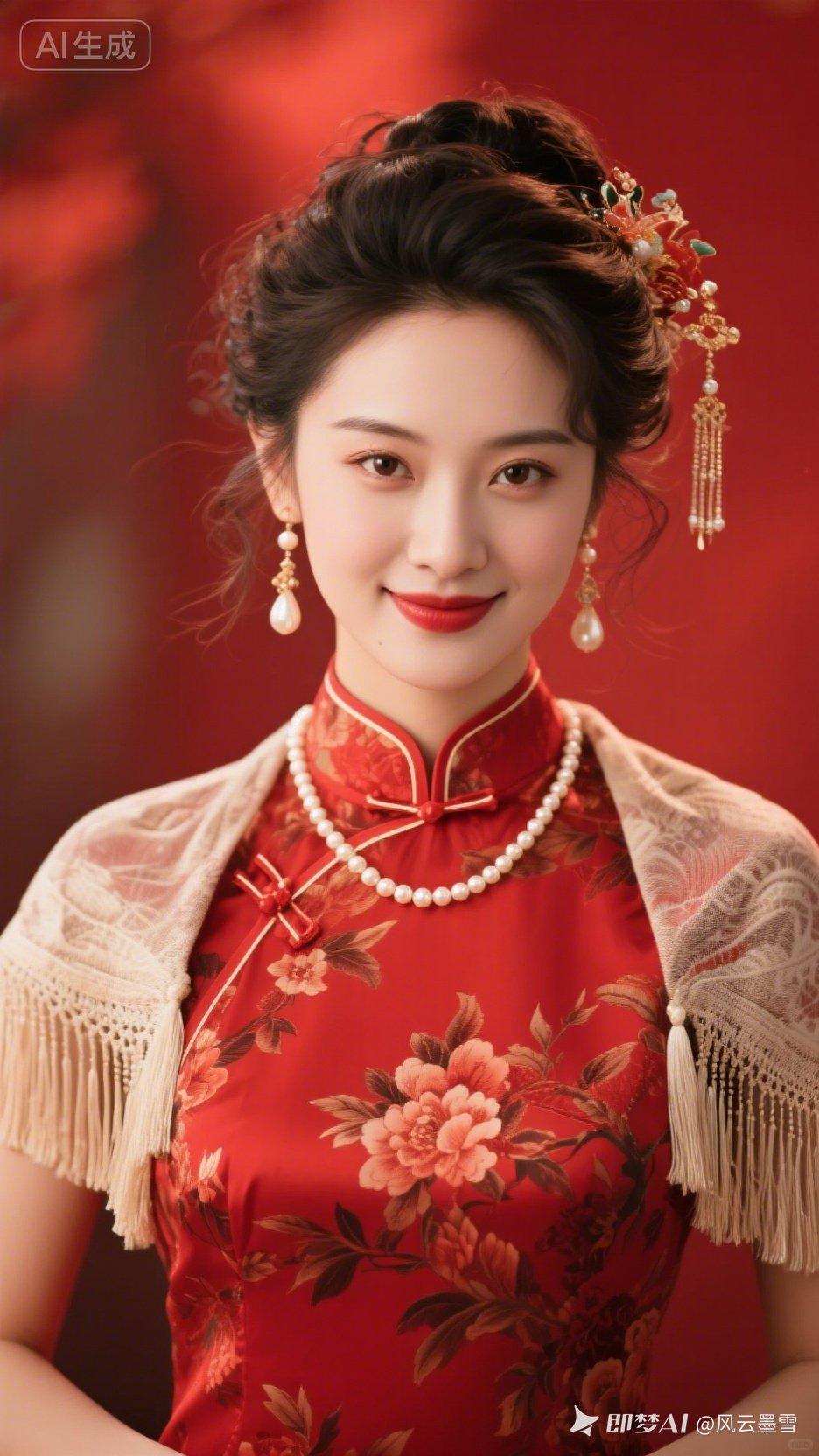 优雅旗袍，惊艳红妆，古典韵味，尽显东方之美