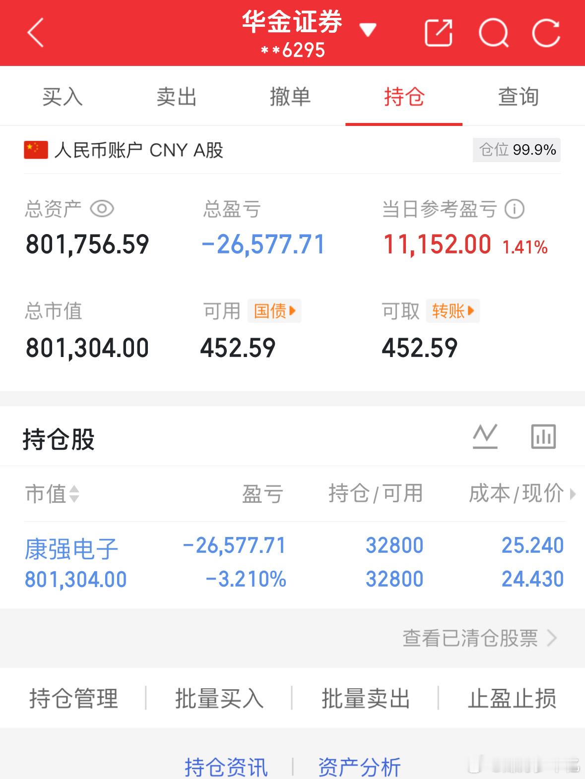 2.9记录炒股第88天（初始50万）总资产：801756当日参考盈亏：+1115