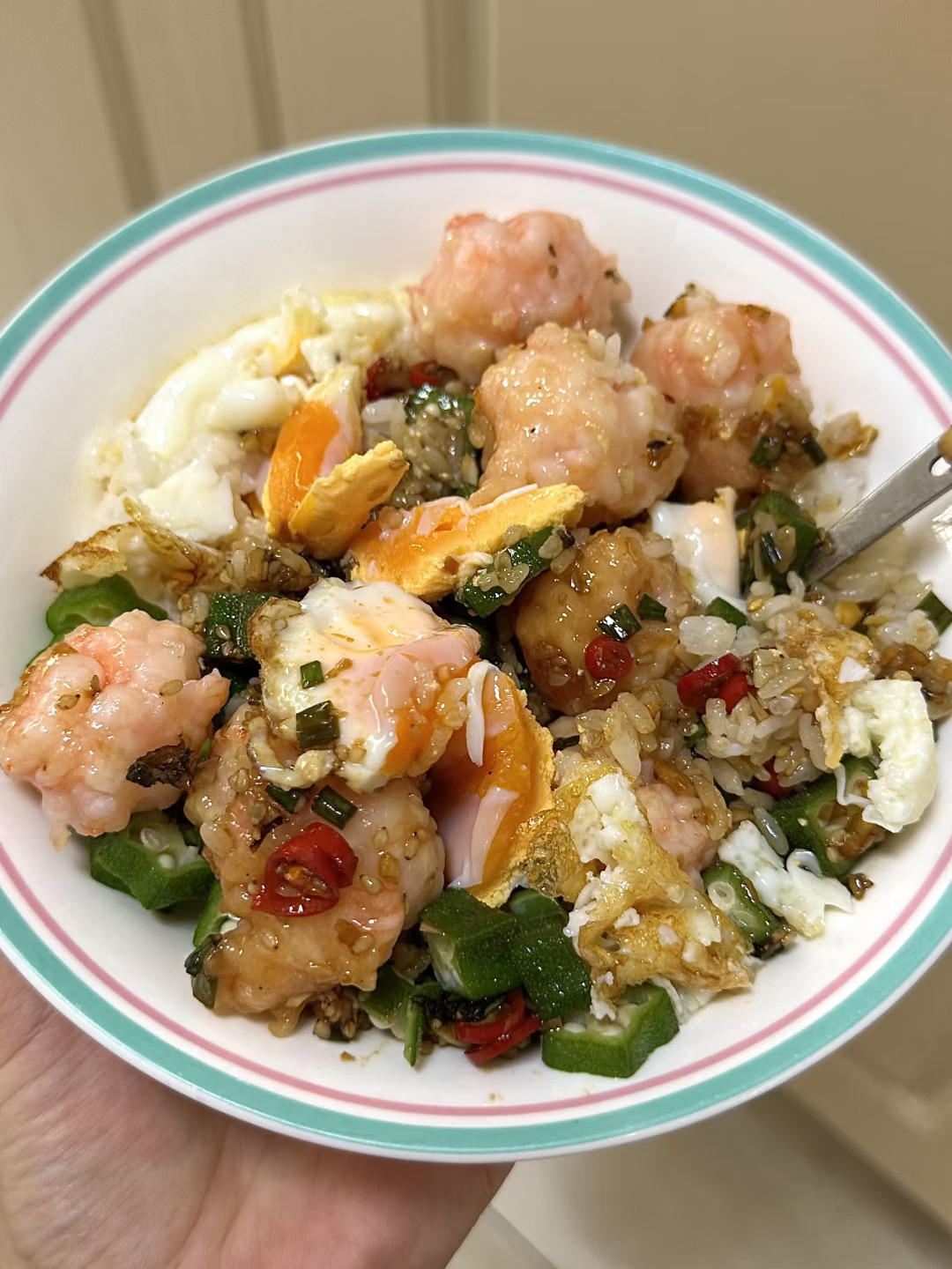 讲真…这碗秋葵虾滑拌饭你们一定要试试！