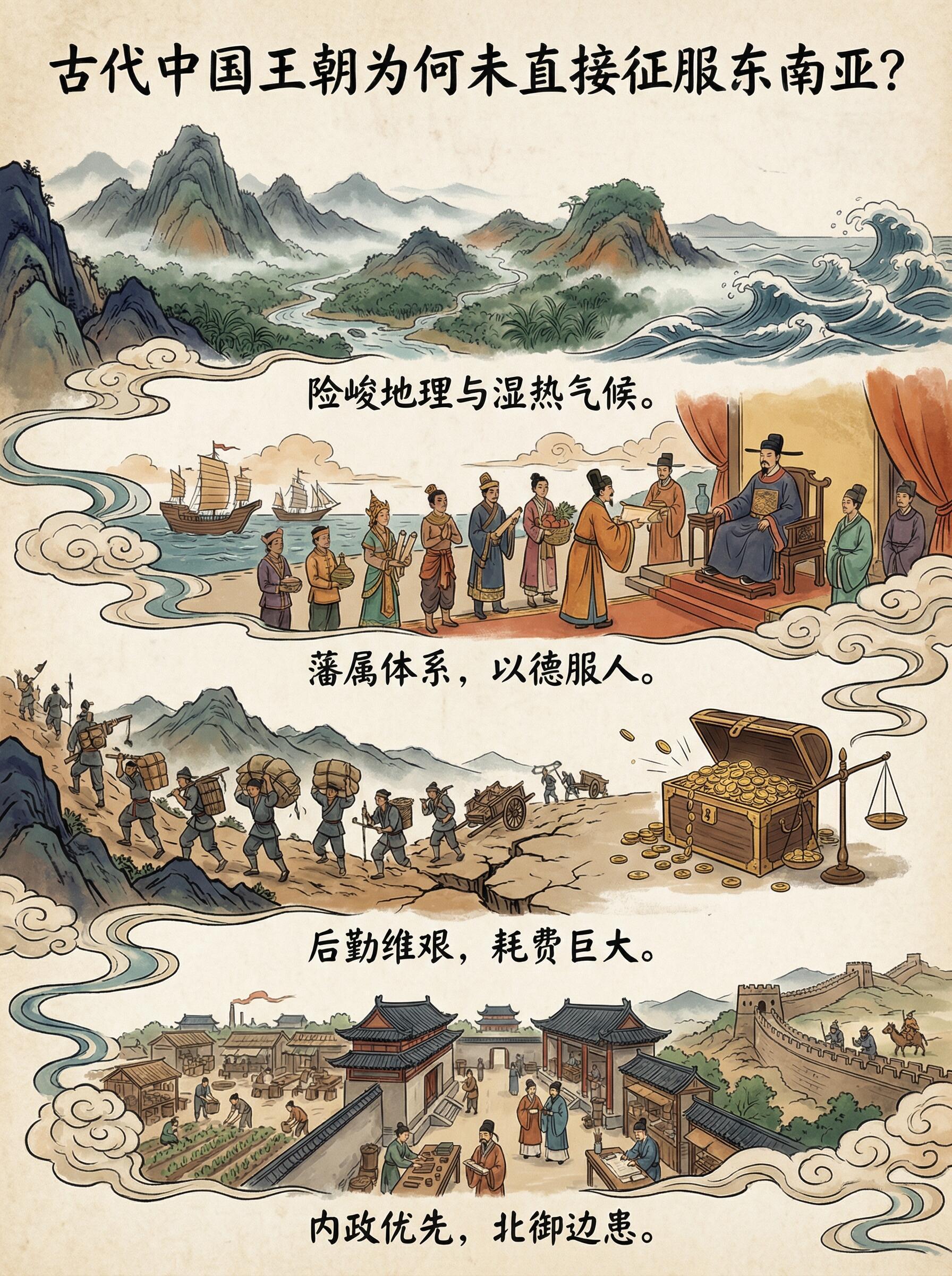 中国古代中原王朝为何不直接拿下东南亚？ 