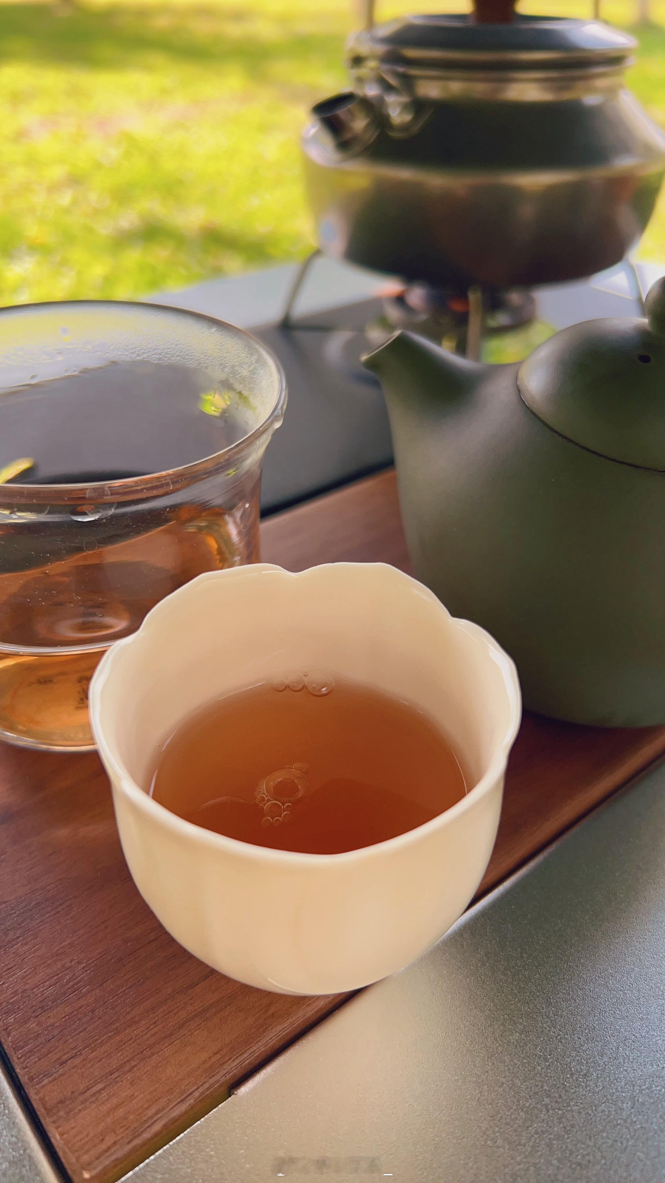 早饭、喝茶、烤肉一条龙户外充电模式～ 