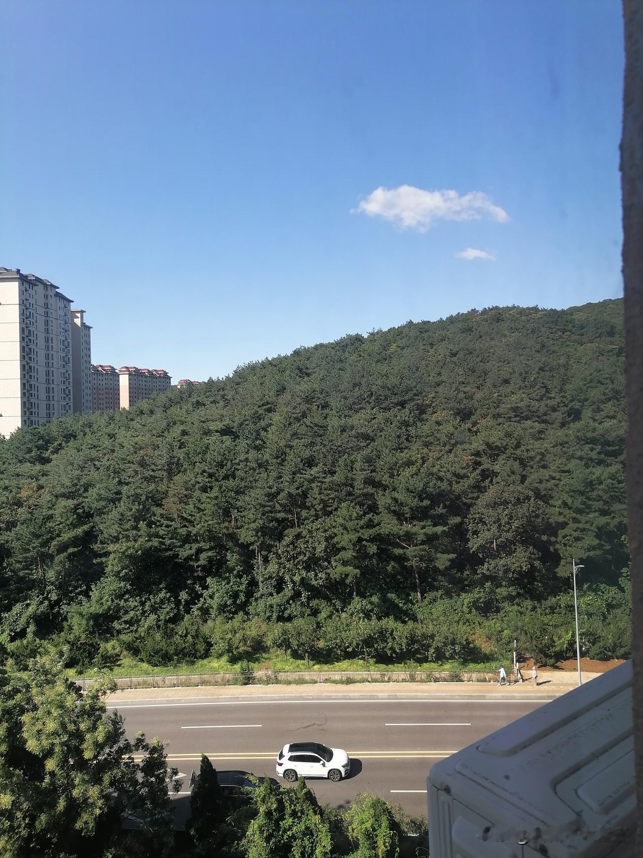 今日的天空格外惊艳，晴空万里，说起来大自然真的很奇妙，你看那云变换的太快了；看着