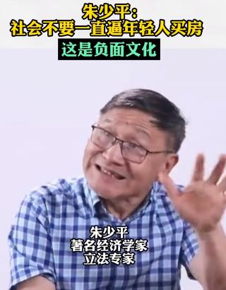 经济学家朱少平称：社会别给年轻人必须要买房的压力，房贷会让他们更喘不上气能
坦白