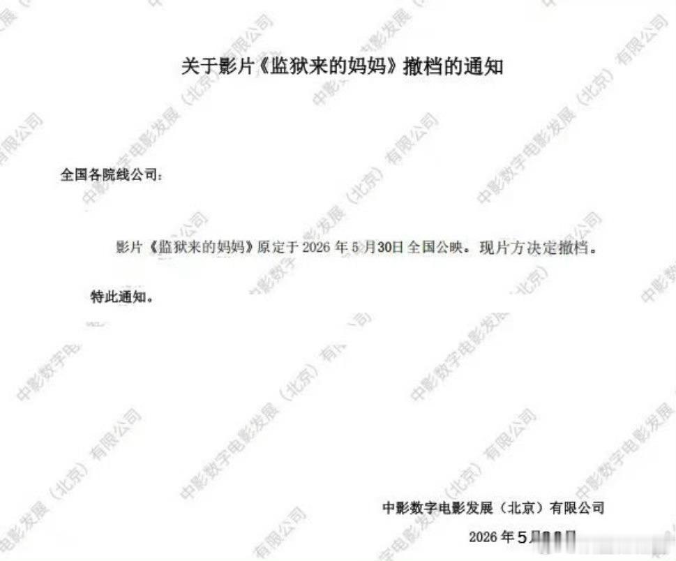 监狱来的妈妈片方决定撤档令人唏嘘！该片曾获圣塞巴斯蒂安国际电影节最佳女主角奖，却