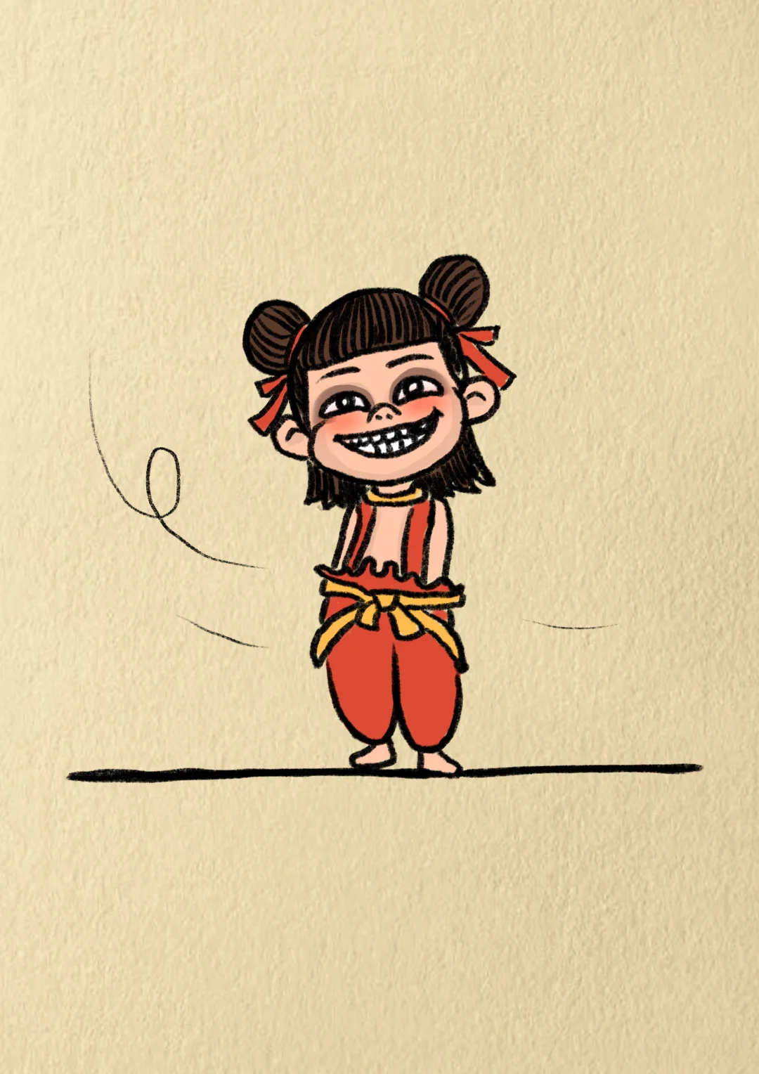 哪吒简笔画教程来了，一看就会