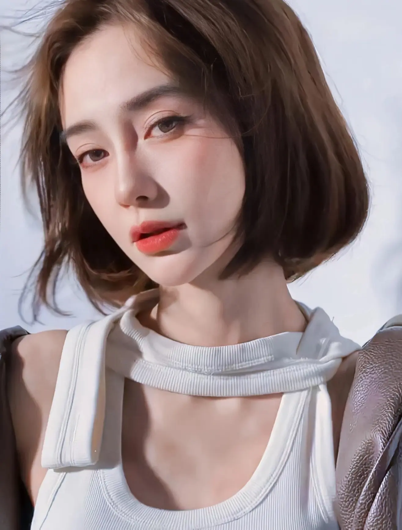 女星短发造型。    敢剪短发的多少有点底子在
