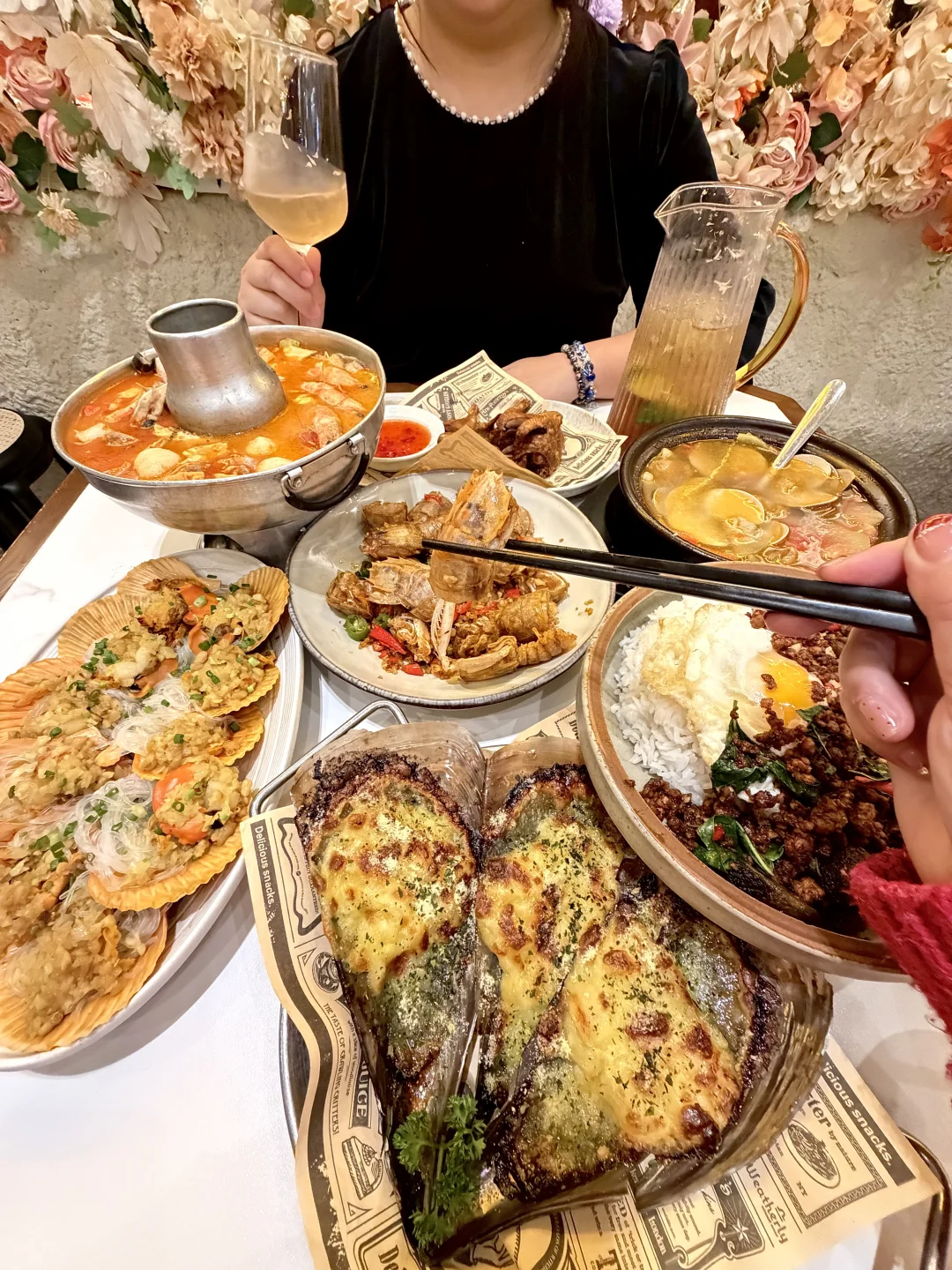 今天情人节约会，老公带去吃漂亮饭