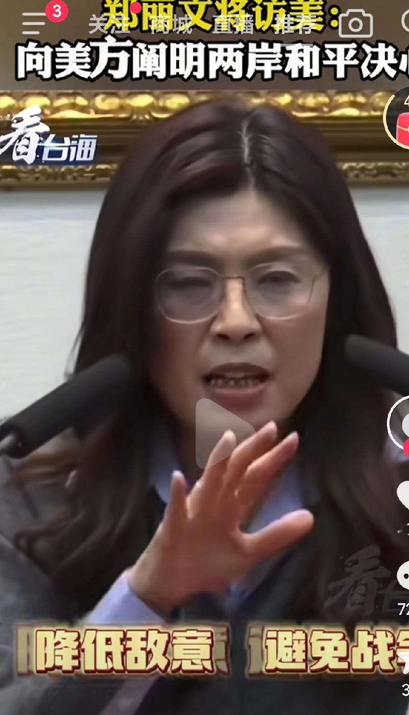 郑丽文🈶什么资格去美国呢？一个省得小党，🈶什么权利去美国呢？真的是个两面派，