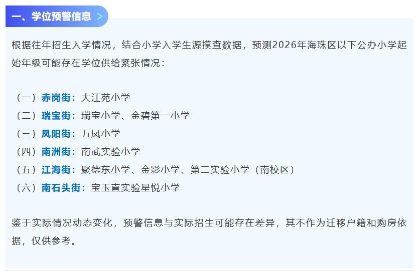 【不是说出生率低吗？广州学位预警季拉响】2026年学位预警“红灯”已亮起！截至1