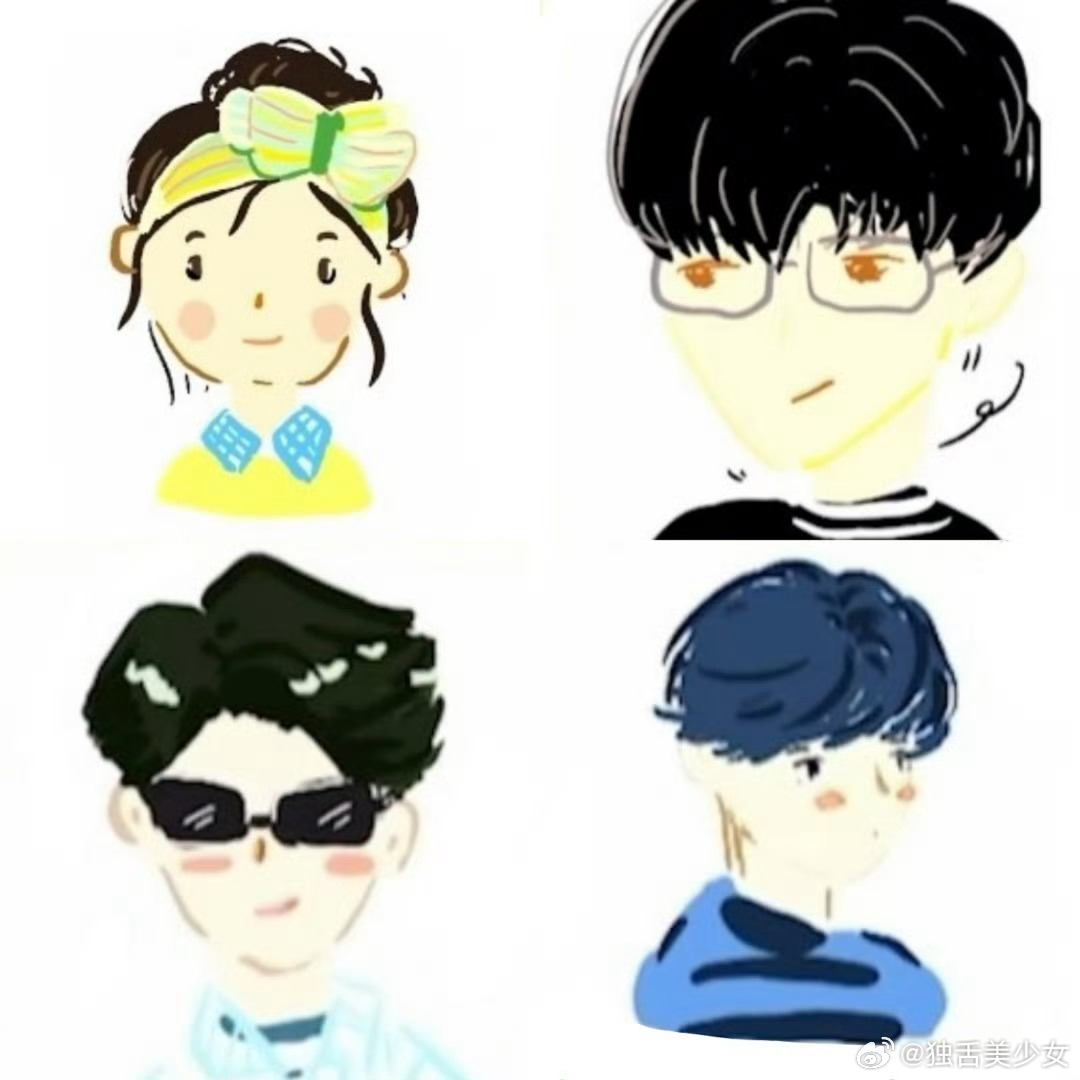 沈月不语只是一味的画下颚线中餐厅沈月真的是全能小女孩给每个人都画了Q版头像！！沈