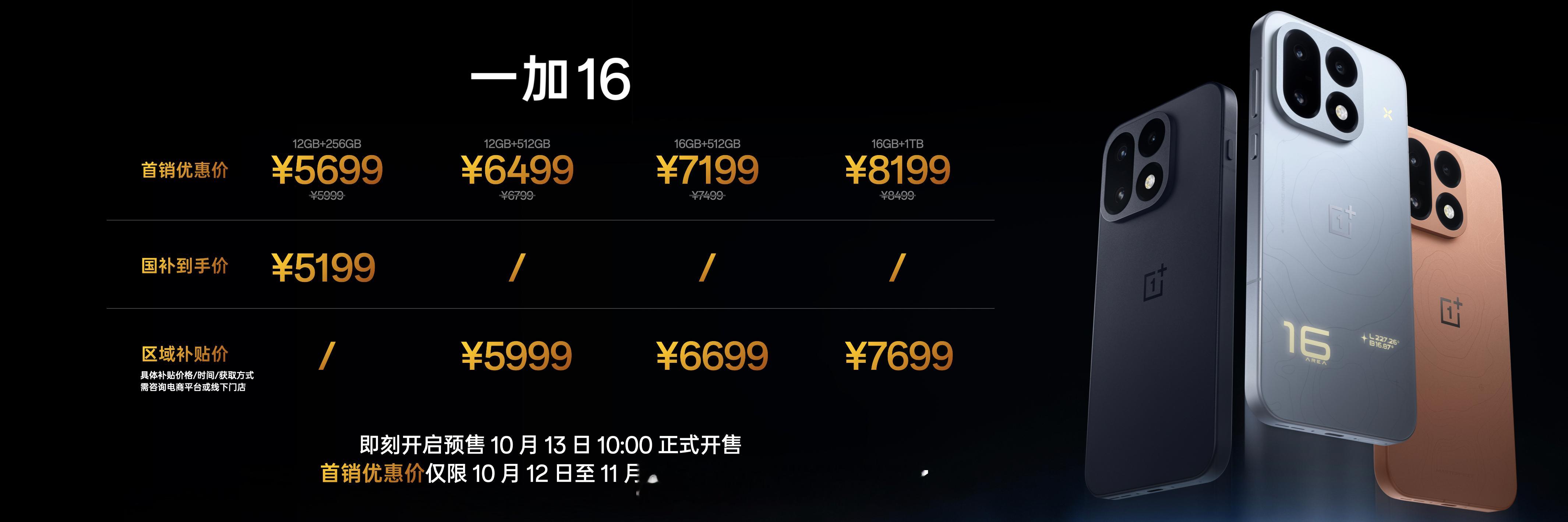 一加16最低到手价格5199元起～  ​​​