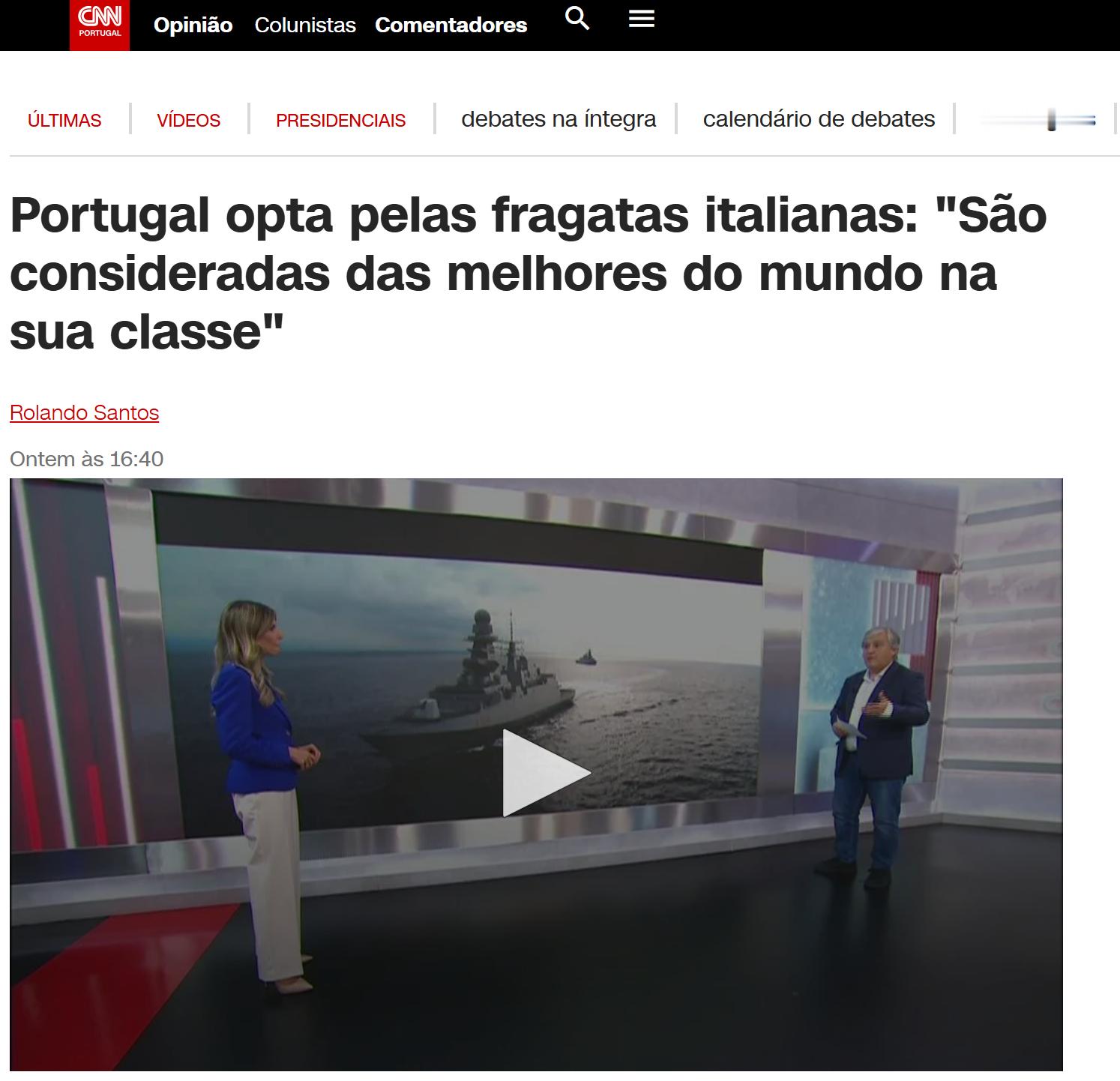 葡萄牙护卫舰项目似乎选择了意大利芬坎蒂尼FREMM EVO，3艘护卫舰价值约30