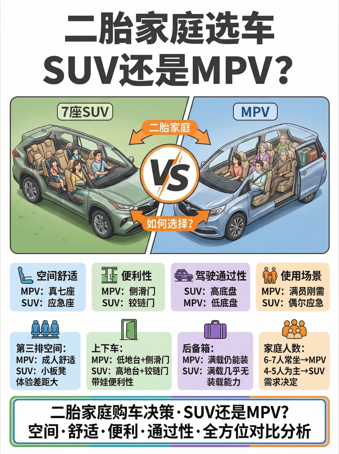SUV能替代MPV吗 SUV是在兼顾，MPV是在照顾。你要的是体面，SUV就够了