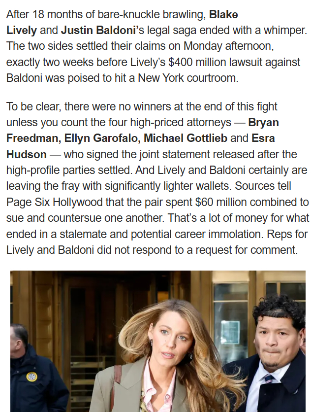 据报道，Blake Lively 和 Justin Baldoni 两人在相互起