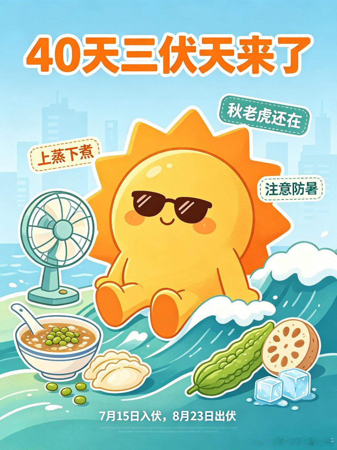 今年伏天足足40天超长周期，对比去年30天的时长，凭空多出来10天，闷热的日子要