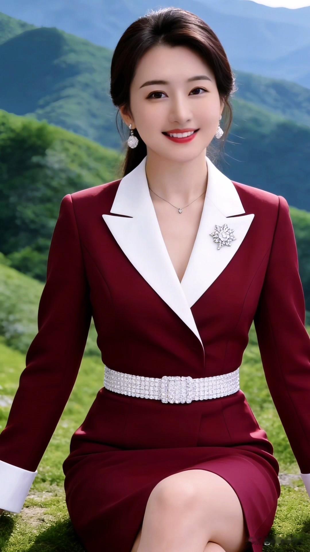 今天给大家欣赏一款我超显气质的酒红撞色西装套裙✨
日常通勤、主持出镜、出游拍照都