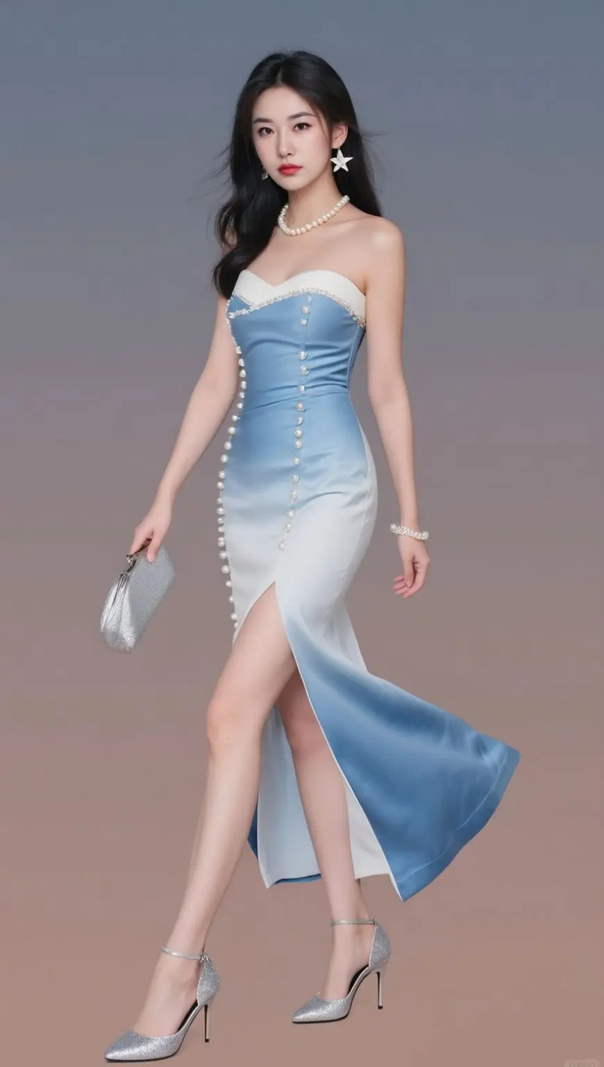 AI渐变礼裙写真 ai创作