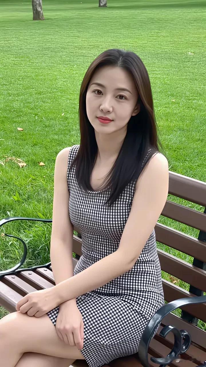 绿草如茵，美人如画。