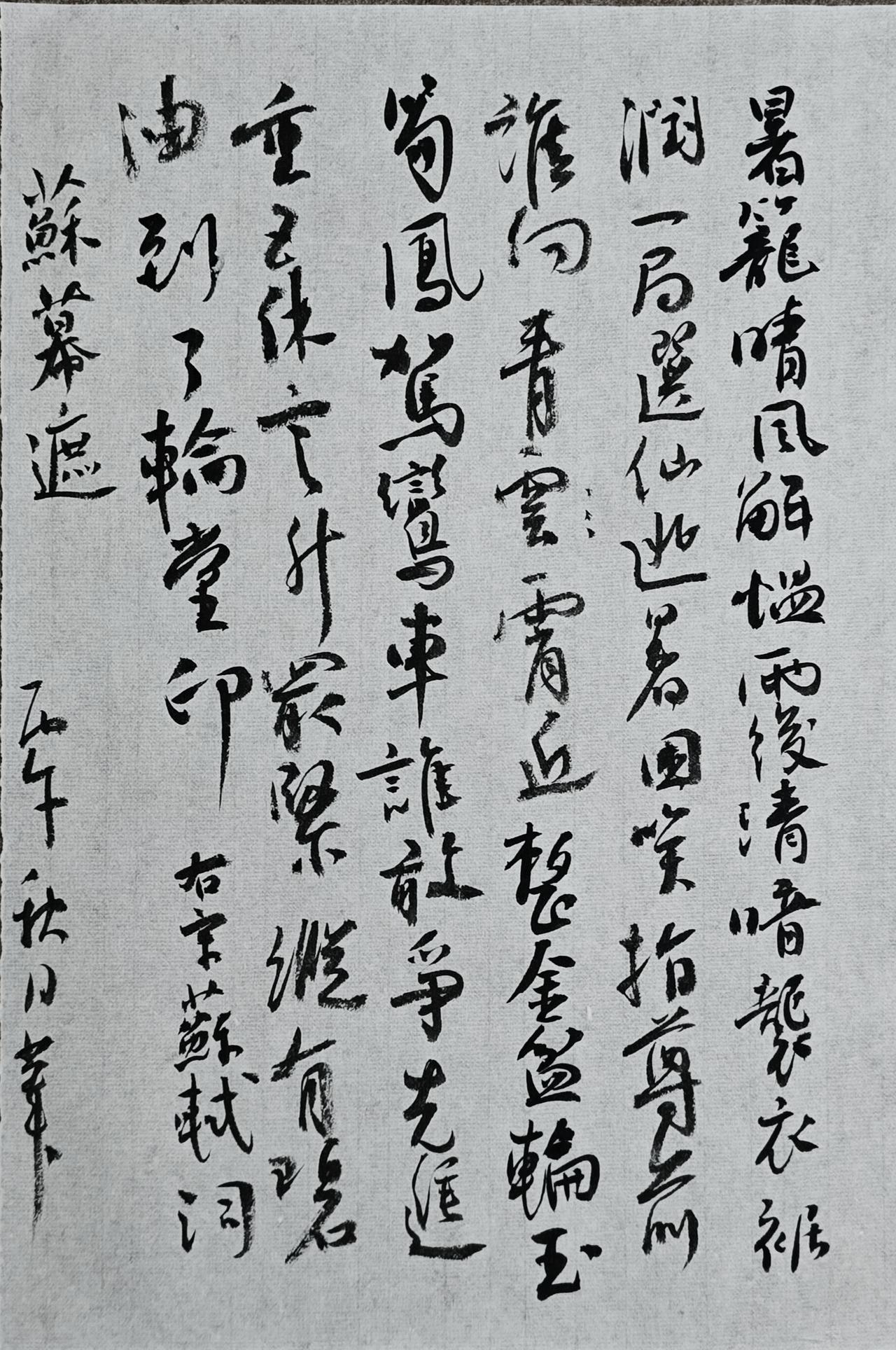 暑籠晴，
風解慍。
雨後余清，
暗襲衣裾潤。
一局選仙逃暑困。
笑指尊前、誰向青