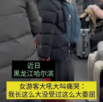 女游客到哈尔滨旅游，哈尔滨大爷耐心的和女孩讲地铁上车下车通道顺势规矩，不要占上下
