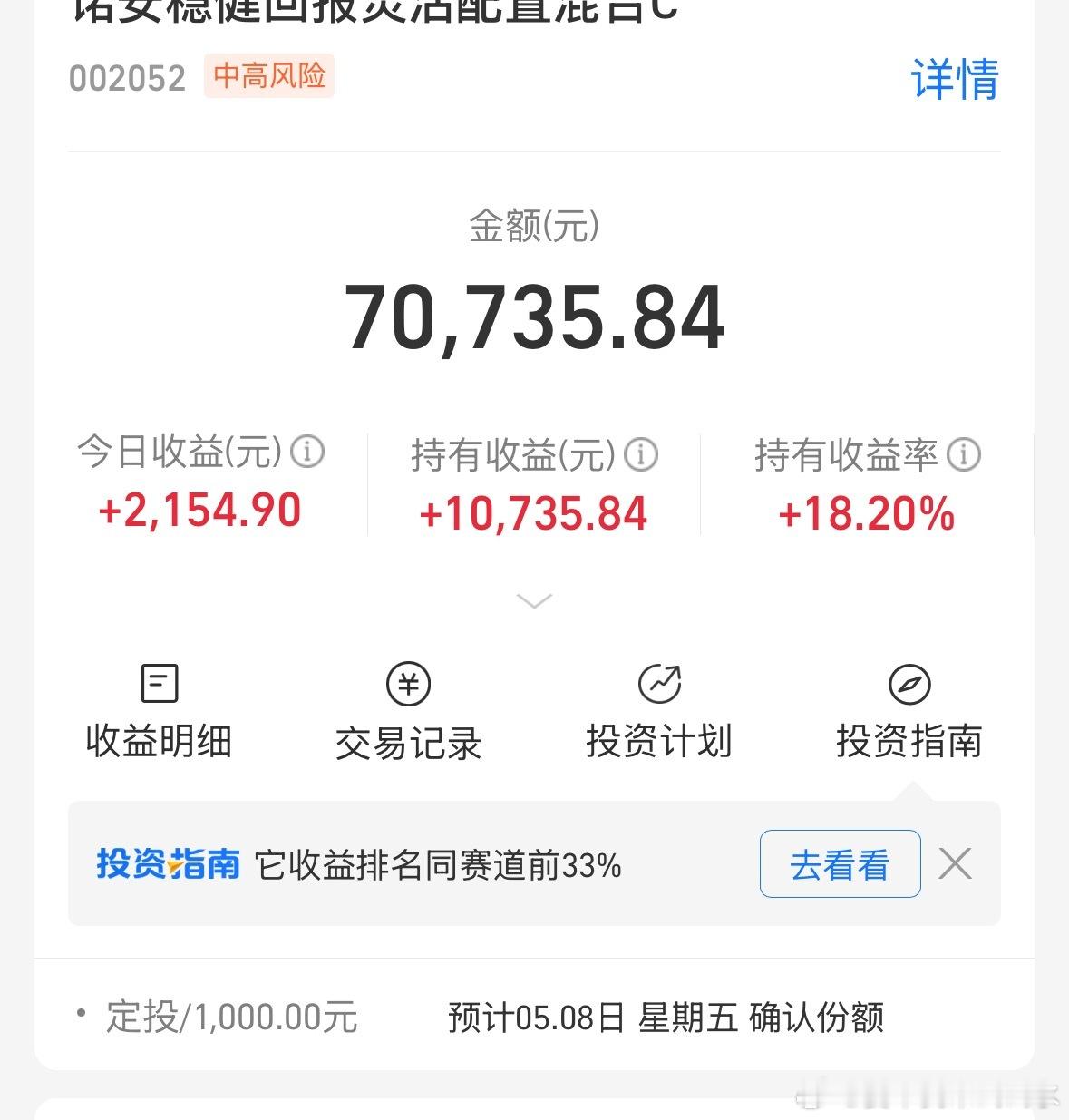 不知不觉也18个点了，继续定投 