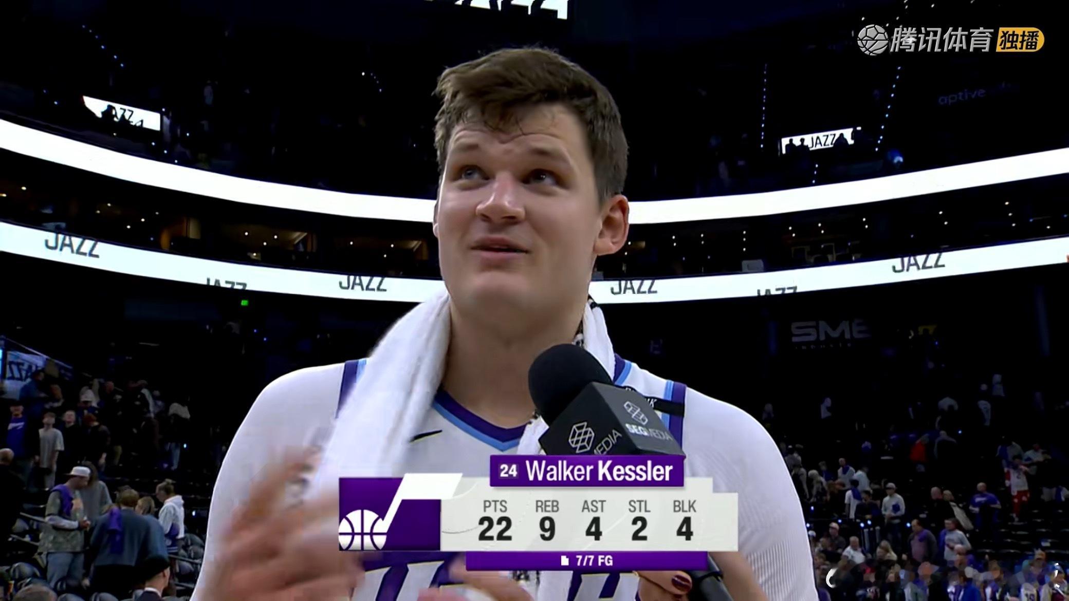 沃克-凯斯勒面对快船7投7中，拿下22分9板4助4封盖新赛季篮不住 ​​​