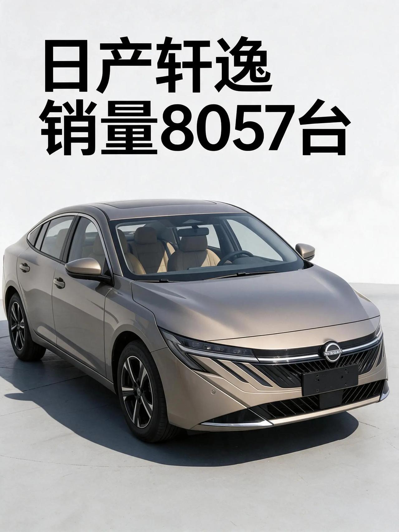 日产轩逸销量8057 台，这是扛把子车型，其他车型就更少，新能源销量低。数据来自