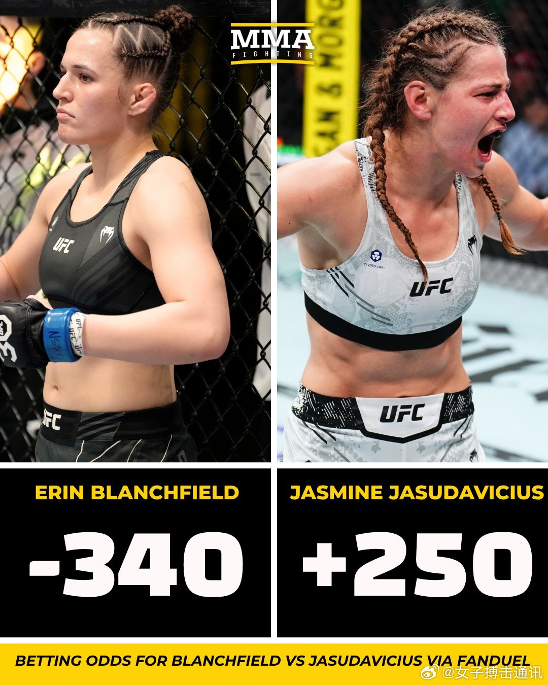UFC[超话] 本周末的联系主赛，艾琳·布兰奇菲尔德 (Erin Blanchf