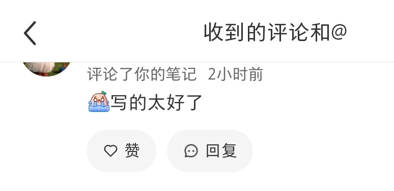收到一个很喜欢的评论就……很直白的喜欢！本身自己喜欢写的就是一些平淡的日常生活…