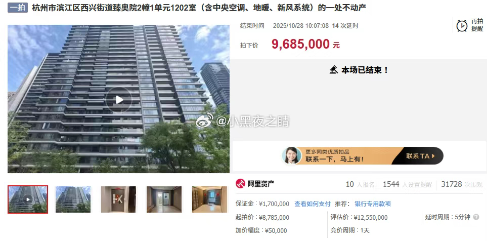 最近，壹号院一套法拍房的成交价为7.4万/平，总价968.5万元。而该房产评估价